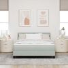 vidaXL LED Boxspringbett mit Matratze Hellgrau 140 x 200 cm Samt