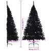 vidaXL K&uuml;nstlicher vorbeleuchteter Weihnachtsbaum Schwarz 210 cm PVC