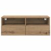 vidaXL TV-Wandregale 2 pcs Artisan-Eiche 80 x 30 x 30 cm Holzwerkstoff