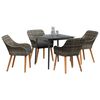 vidaXL Garten Essgruppe mit Kissen 5 pcs Grau Poly-Rattan