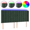 vidaXL LED Kopfteil Dunkelgr&uuml;n 183x16x118/128 cm Samt