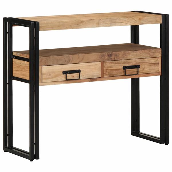vidaXL Konsolentisch mit Regal Braun 90 x 33 x 75 cm Massivholz Akazie