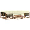 vidaXL Outdoor-Sofagarnitur mit Kissen 7 pcs Natur und Creme