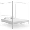 vidaXL Himmelbett Wei&szlig; Metall 160x200 cm