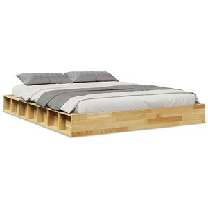 vidaXL Massivholzbett ohne Matratze 140x190 cm Eichenholz