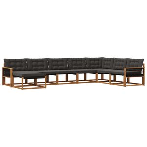 vidaXL Outdoor-Sofagarnitur 8 stk. Nat&uuml;rlich und Schwarz