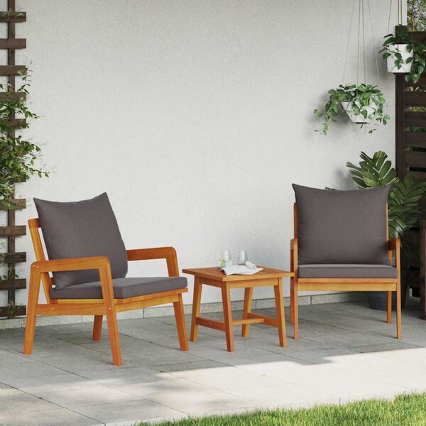 vidaXL Gartenstuhl mit Kissen 2 pcs &Ouml;l-Natur Massivholz Akazie