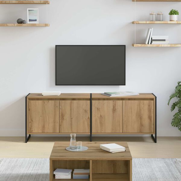 vidaXL TV-Schr&auml;nk Kunsthandwerk Eiche 140 x 36 x 49,5 cm Holzwerkstoff