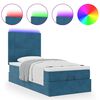 vidaXL Ottoman-Bett mit Matratzen & LEDs Dunkelblau 90x190 cm Samt