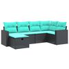 vidaXL 7-tlg. Garten-Sofagarnitur mit Kissen Grau Poly Rattan