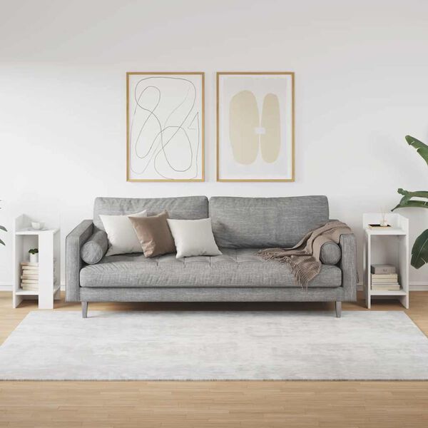 vidaXL Beistelltische 2 Stk. mit Ablage Wei&szlig; 25,5x27x60 cm