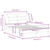 vidaXL Bettgestell mit LED ohne Matratze "Hvar" Dunkelgrau 140x200 cm Stoff