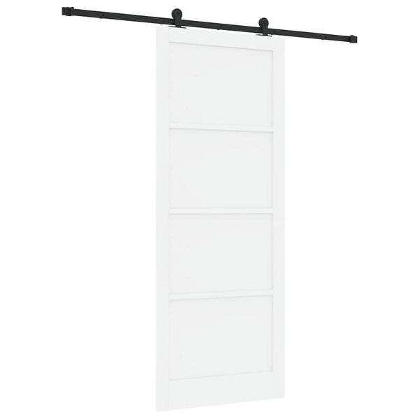 vidaXL Schiebet&uuml;r ORKDAL Wei&szlig; 93 x 232 cm Massives Kiefernholz