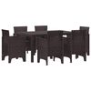 vidaXL Garten Essgruppe 7 stk. Braun Polt Rattan