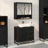 vidaXL Badezimmerm&ouml;bel Set 2 pcs Schwarz Eichen-Optik Holzwerkstoff