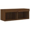vidaXL TV-Schrank mit LED-Leuchten Braun Eichen-Optik 80x30x30 cm
