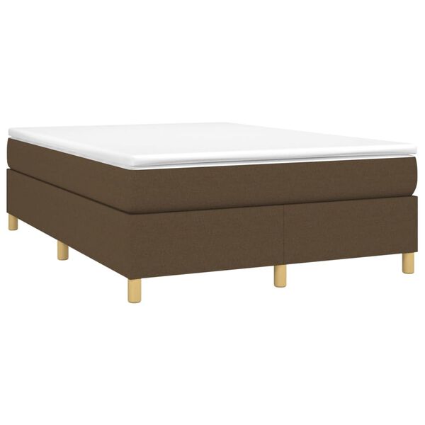 vidaXL Boxspringbett mit Matratze Dunkelbraun 140x190 cm Stoff