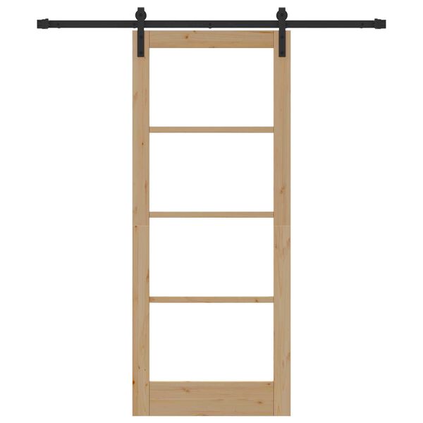 vidaXL Schiebet&uuml;r ORKDAL Nat&uuml;rlich und Schwarz 83 x 202 cm