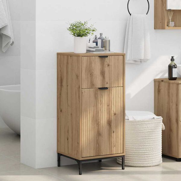 vidaXL Badezimmerschrank mit Speicher Artisan-Eiche 39,5 x 36 x 88 cm