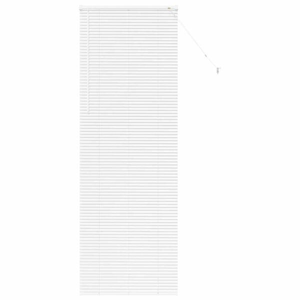 vidaXL Fensterjalousie mit Vorh&auml;ngen Wei&szlig; Aluminium