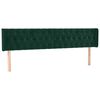 vidaXL Kopfteil mit Ohren Dunkelgr&uuml;n 203x16x78/88 cm Samt
