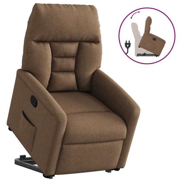 vidaXL Relaxsessel mit Aufstehhilfe Braun Stoff