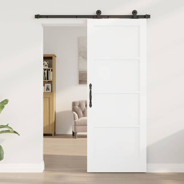 vidaXL Schiebet&uuml;r ORKDAL Wei&szlig; 78 x 202 cm Massives Kiefernholz