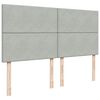 vidaXL Ottoman-Bett mit Matratzen Hellgrau 200x200 cm Samt