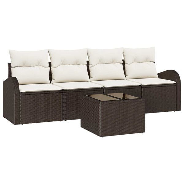 vidaXL Gartensofa-set Braun 55 x 55 x 37 cm Poly-Rattan
