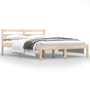vidaXL Massivholzbett Kiefer 135x190 cm