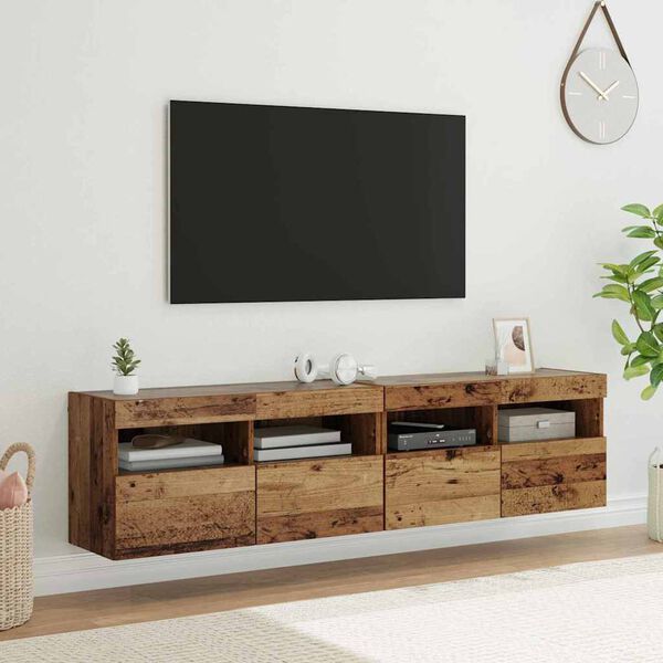 vidaXL TV-Wandregale 2 pcs Altholz 80 x 30 x 40 cm Holzwerkstoff