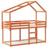 vidaXL Etagenbett mit Dach Wachsbraun 90x190 cm Massivholz Kiefer