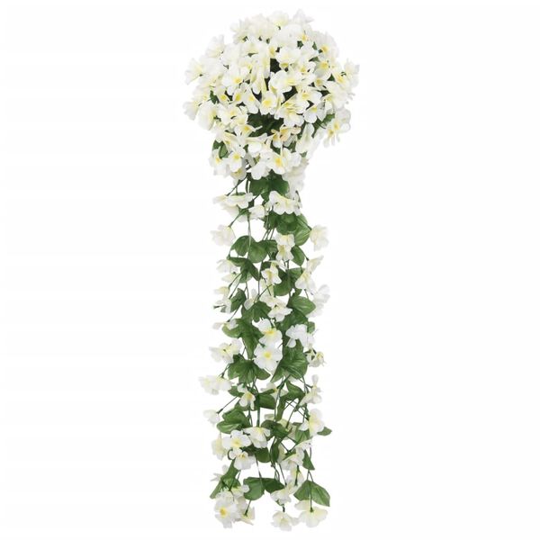 vidaXL Weihnachtskr&auml;nze Blumen 3 Stk. Wei&szlig; 85 cm