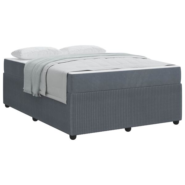 vidaXL Bettrahmen mit Matratze Dunkelgrau 140 x 200 cm Stoff