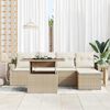 vidaXL Garten-Sofa-Set mit Kissen 6 pcs Beige Poly-Rattan