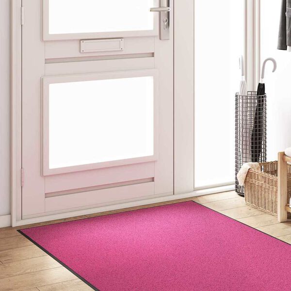 vidaXL Fu&szlig;matte Rosa und Schwarz 120 x 300 cm Polyamid und PVC