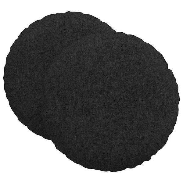vidaXL Sitzkissen 2 pcs Schwarz &Oslash;80 x 29 cm Stoff