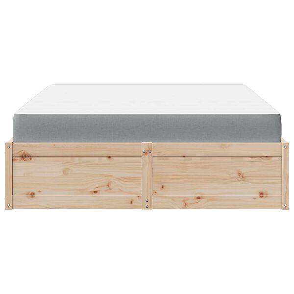 vidaXL Bett mit Matratze 160x200 cm Massivholz Kiefer