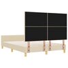vidaXL Bettgestell mit Kopfteil Creme 140 x 190 cm Stoff