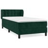 vidaXL Boxspringbett mit Matratze Dunkelgr&uuml;n 90x190 cm Samt