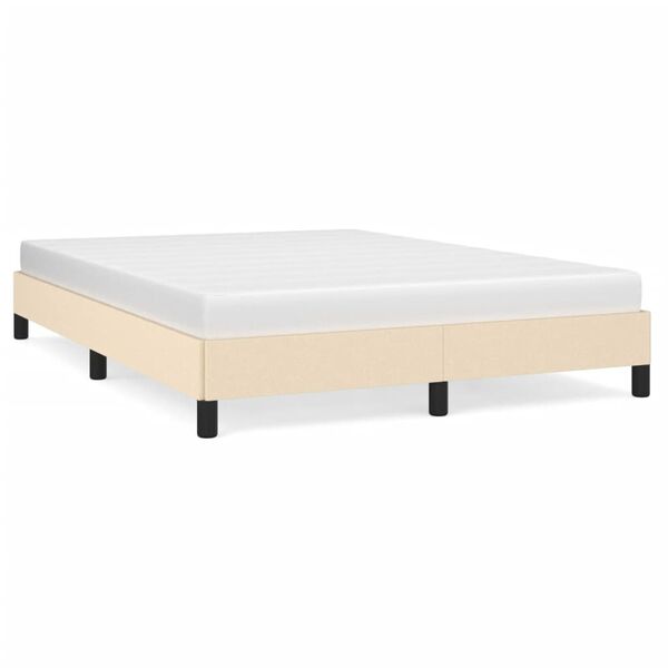 vidaXL Bettgestell ohne Matratze Creme 140x200 cm Stoff