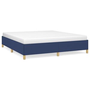 vidaXL Bettgestell ohne Matratze Blau 180x200 cm Stoff