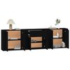 vidaXL Sideboards 3 Stk. Schwarz Holzwerkstoff