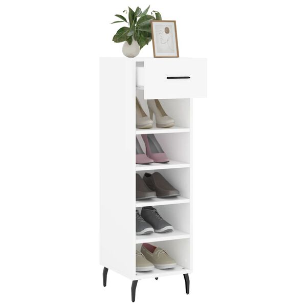 vidaXL Schuhschrank Wei&szlig; 30x35x105 cm Holzwerkstoff