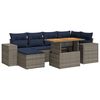 vidaXL 7-tlg. Garten-Sofagarnitur mit Kissen Grau Poly Rattan