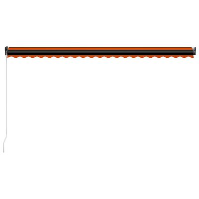 vidaXL Markise Manuell Einziehbar mit LED 500x300 cm Orange & Braun