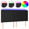 vidaXL LED Kopfteil Schwarz 163x16x118/128 cm Kunstleder