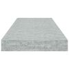 vidaXL Schweberegal Betongrau 60x23,5x3,8 cm MDF