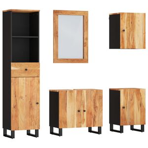 vidaXL 5-tlg. Badm&ouml;bel-Set Massivholz Akazie