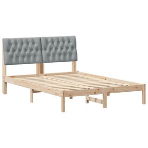 vidaXL Bettrahmen Hellgrau 140 x 200 cm Massives Kiefernholz